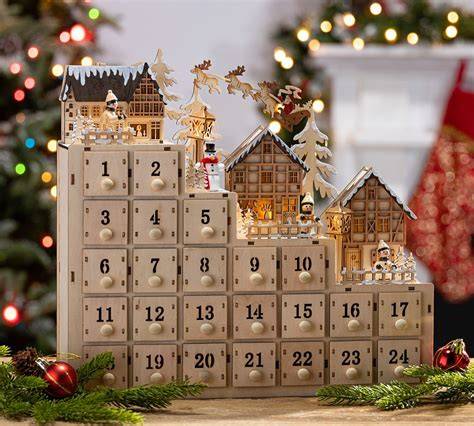 wooden advent calendar with doors