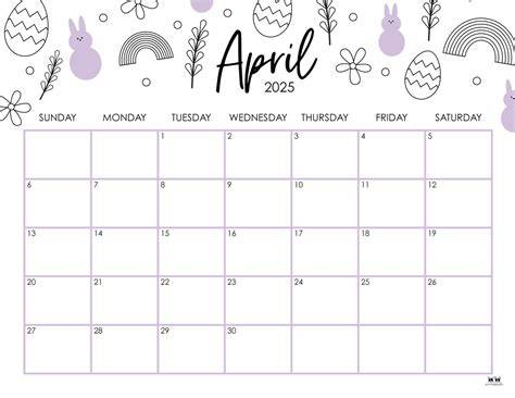 april 2025 calendar printable