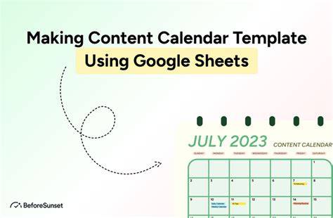 google sheets content calendar template