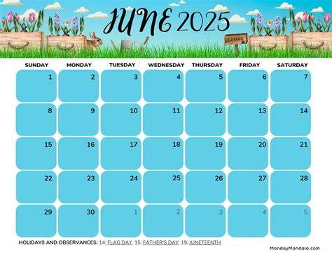 june 2025 calendar printable