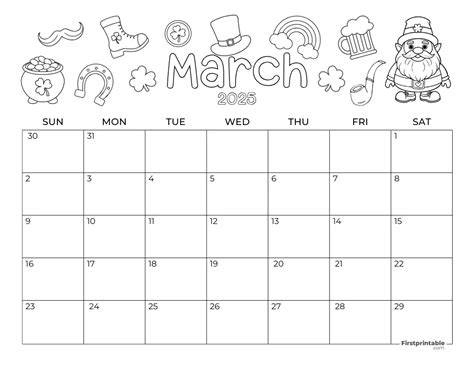 march 2025 calendar