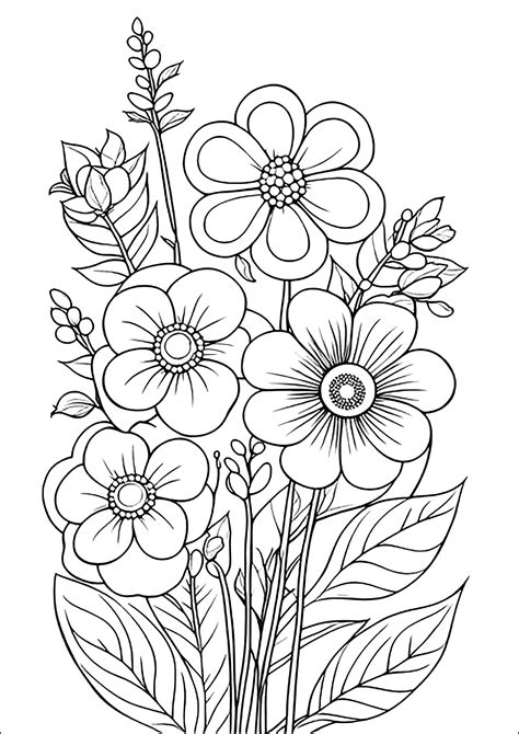 Images To Colour In Of Flowers