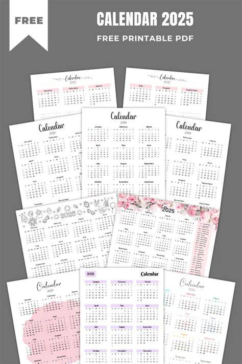 calendar pages to print 2025