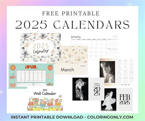 free printable 2025 calendar printable