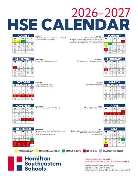 hamilton southeastern schools calendar