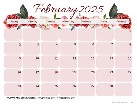 calendar for february 2025