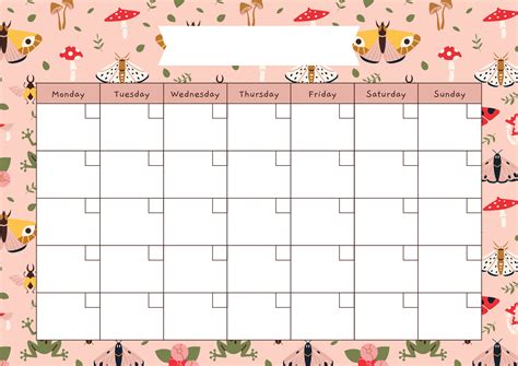 cute blank calendar