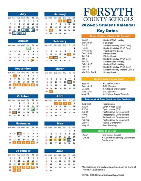 forsyth county schools calendar