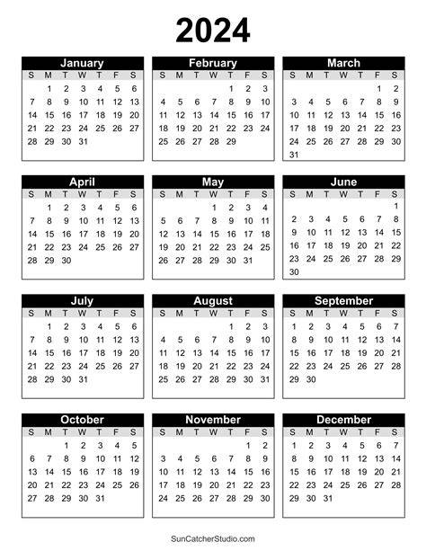 free 2024 printable calendar one page