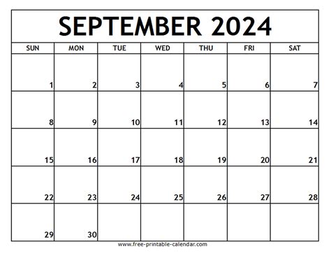 september 2024 calendar