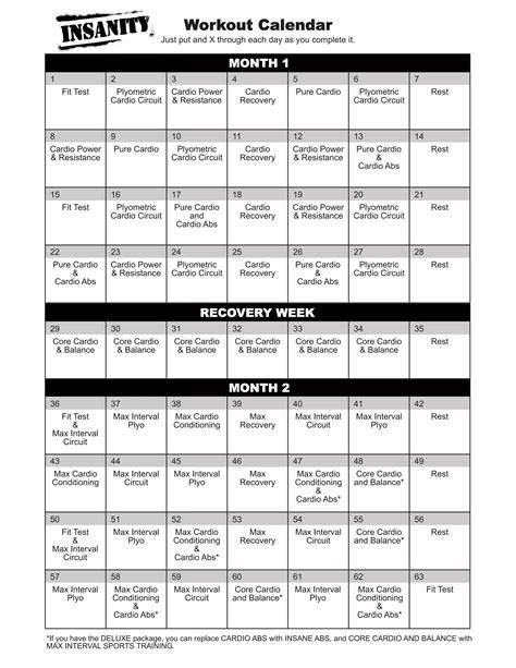 Insanity Pdf Calendar