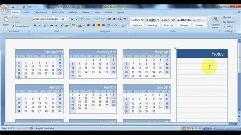 Insert Calendar In Word