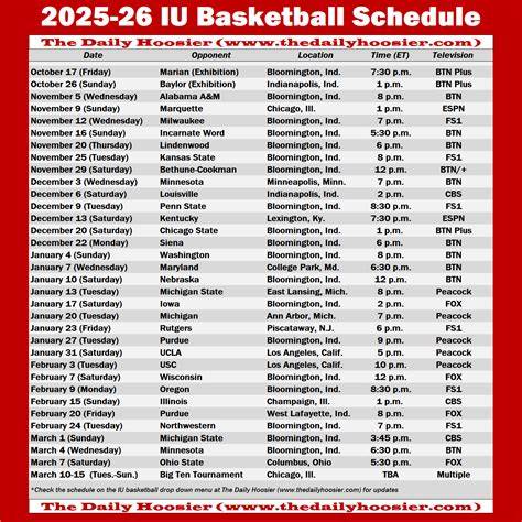 Iu Basketball Schedule 2024 Printable