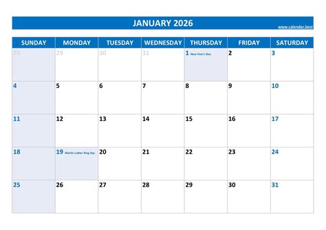 Jan 2025 Calendar With Holidays Printable