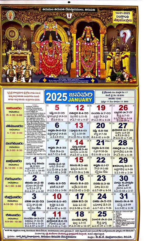 Jan 2025 Telugu Calendar