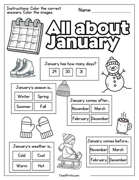 January Activity Sheets