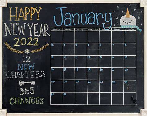 January Chalkboard Calendar