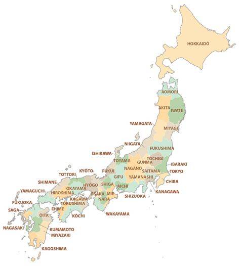 Japan Printable Map