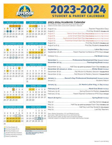 Jefferson Parish Schools Calendar 24 25