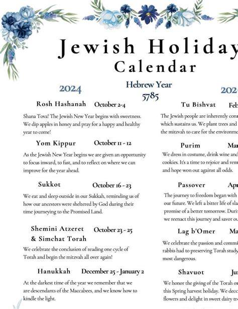 Jewish Calendar For 2024