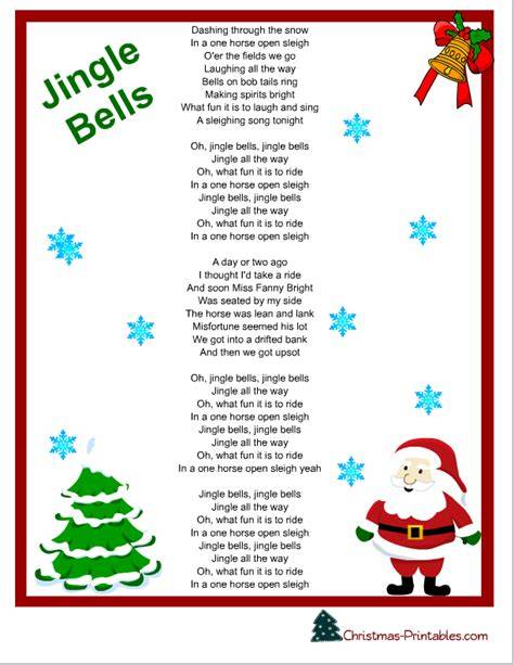 Jingle Bells Lyrics Printable