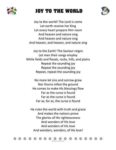 Joy To The World Lyrics Printable