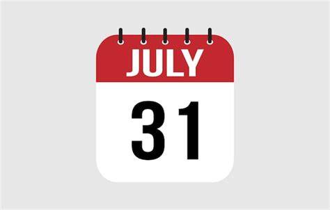 July 31 Calendar