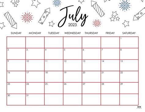 July Free Printable Calendar