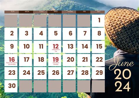 June Calendar 2024 With Holidays