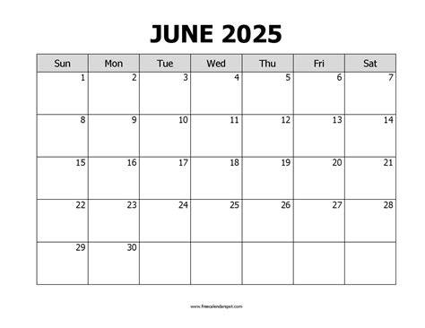 June Free Printable Calendar 2025