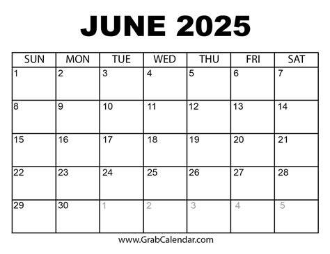 June Month Calender