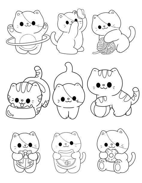 Kawaii Cat Coloring Pages