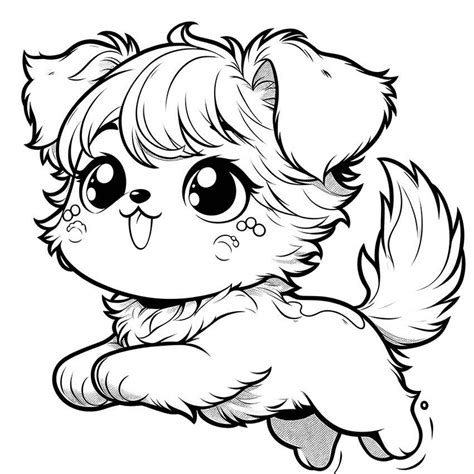 Kawaii Dog Coloring Pages