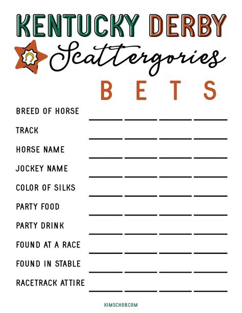 Kentucky Derby Free Printables
