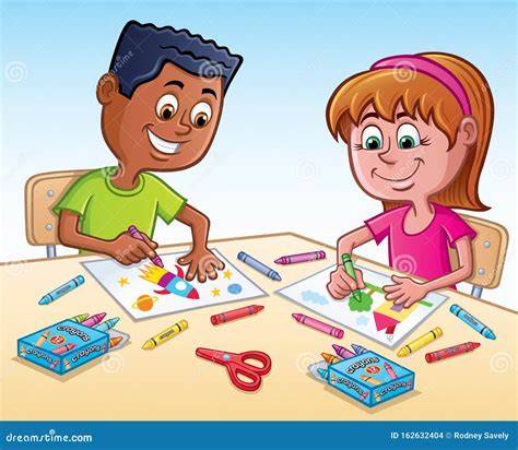 Kids Coloring Clipart