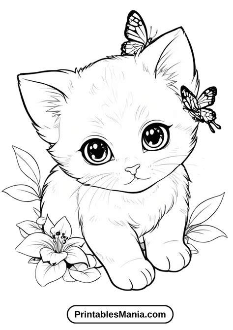 Kitten Printable Coloring Pages