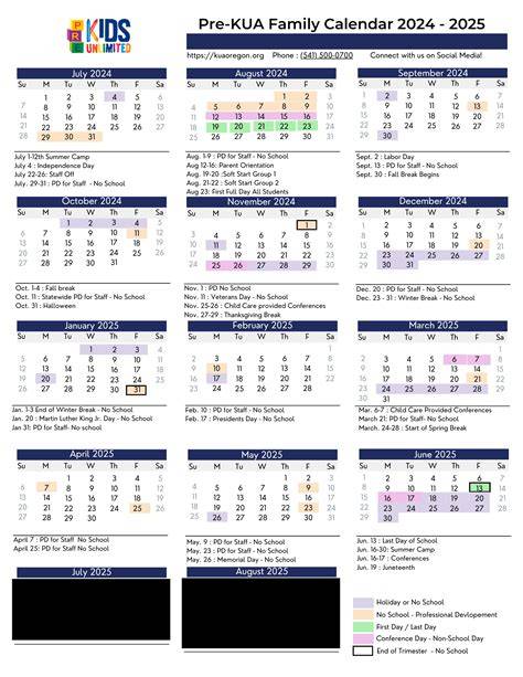 Ku Holiday Calendar 2025