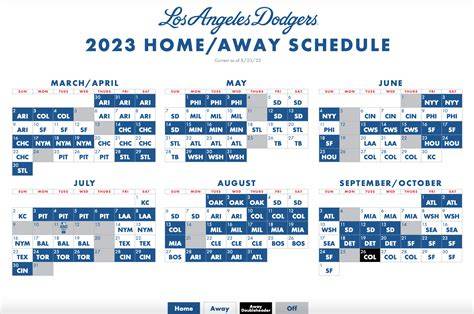 La Dodgers Schedule Printable