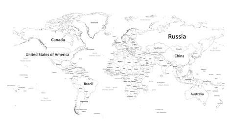 Labeled Map Of World Printable
