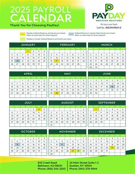 Lacera Payday Calendar 2025