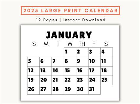 Large Calendar 2025
