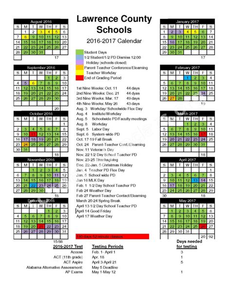 Laurens County Schools Calendar