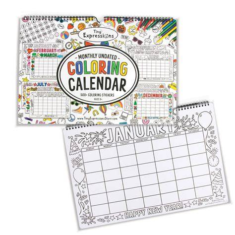 calendar coloring pages