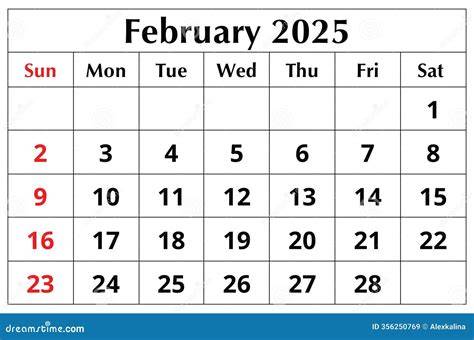 calendar for february 2025
