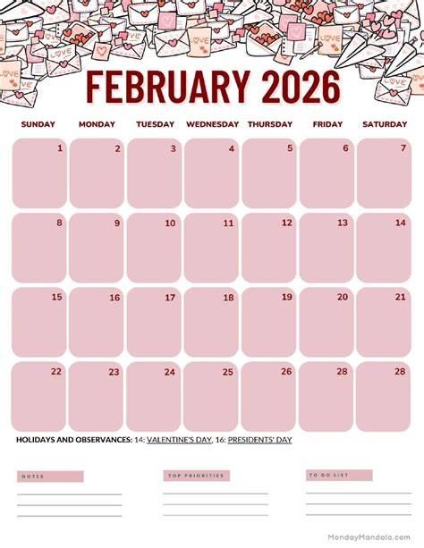 february 2026 calendar