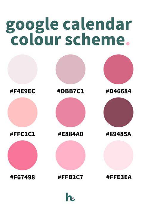 google calendar color schemes