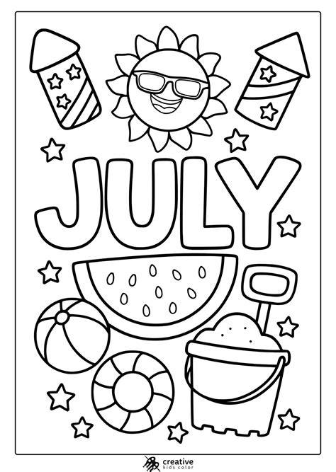 july colouring pages
