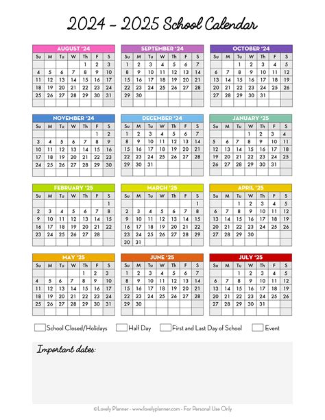 2024 and 2025 school calendar