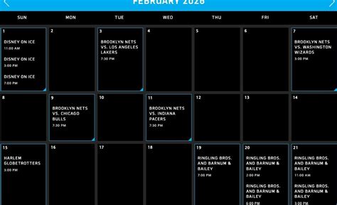 barclays center calendar