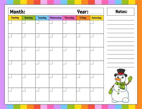 cute blank calendar